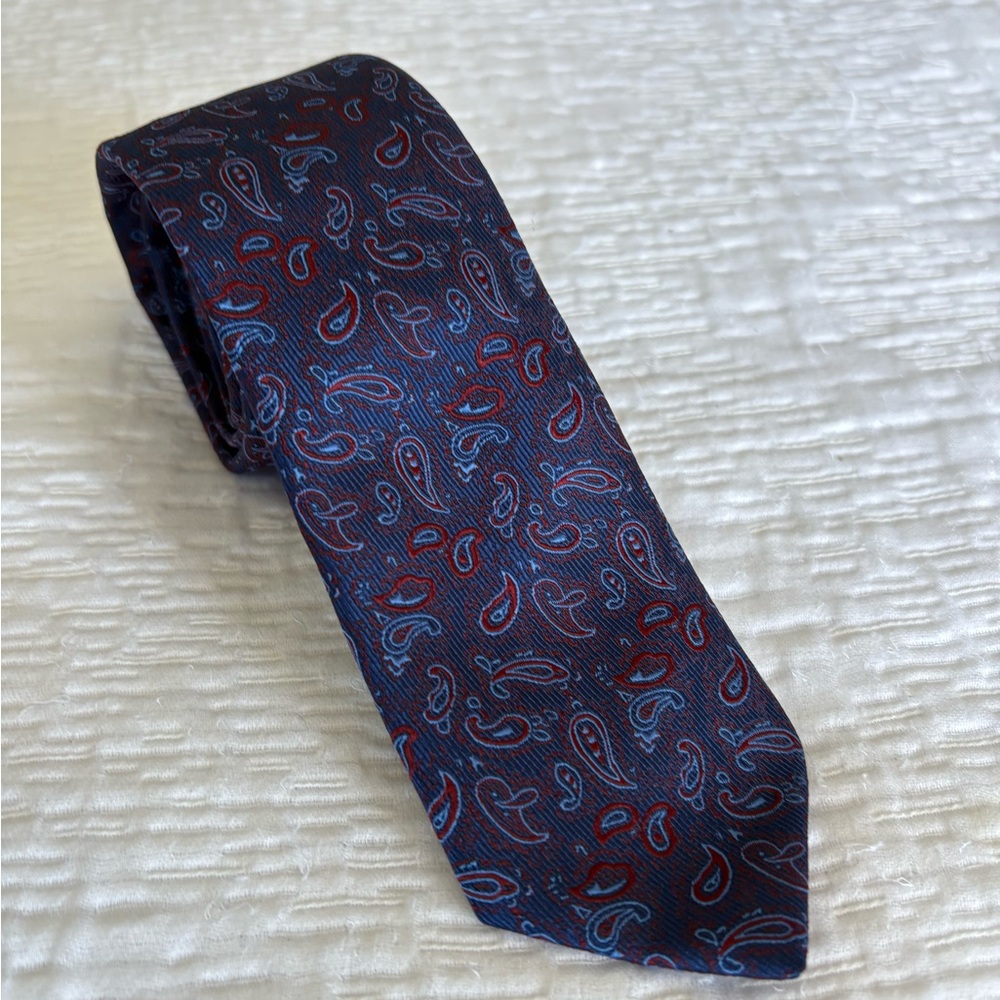 Classic Paisley Men's Tie - Blue and Red